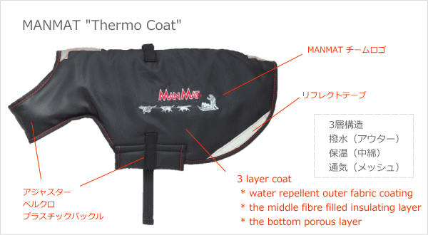 冬用犬の服/防寒用ドッグウェア｜MANMAT サーモコート　防寒、撥水、通気｜犬グッズ通販HAU