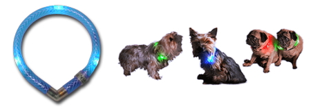 全方向性の光で視認性抜群｜犬の交通安全、光る首輪｜LEDドッグカラー （小型犬用セーフティーライト）｜犬グッズ通販HAU