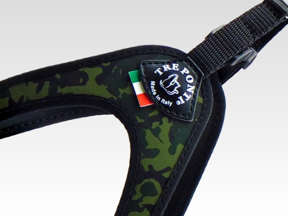 超小型犬、猫、小型犬用ハーネス|Fibbia-camouflage Tre Ponti トレ・ポンティ|犬グッズ通販HAU